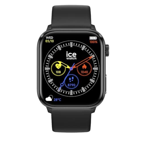 Ice-Watch - ICE smart 2.0 Black - Montre connectée noire avec bracelet en silicone noir pour homme - 022535 (1,96 pouces)