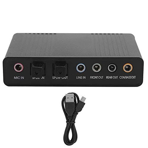 AMONIDA DM-HD10 Carte Son Externe Adaptateur Surround 5.1 6 canaux Adaptateur de Carte Son Audio