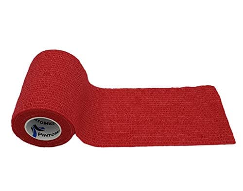 PintoMed - Bandage Cohésif - Rouge - 6 Rouleaux X 7,5 cm X 4,5 m Autoadhésif, Sports Bande, Premiers Secours Adhésif, Vet Wrap