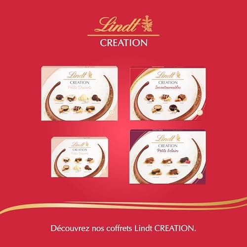 Lindt - Boîte CRÉATION Incontournables - Assortiment de Chocolats Noirs et au Lait - Inspiration pâtissière - Idéal pour Noël, 404g