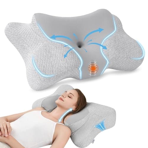 jiaao Oreiller Ergonomique Cervical, Oreiller Memoire Forme pour Les Dormeurs sur Le côté, Le Dos et Le Ventre, Coussin Orthopédique Oreiller Cervicales pour Le Soulagement des Douleurs, 65x37x12 cm