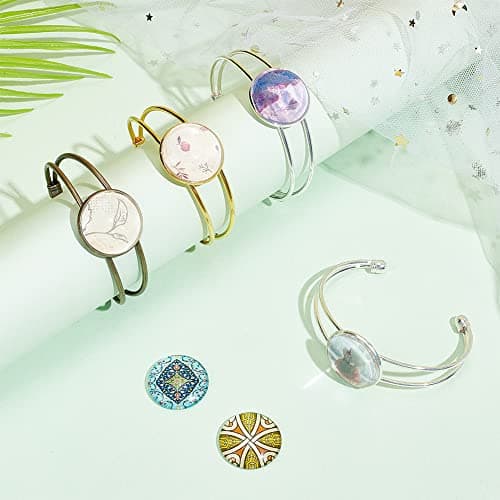 PH PandaHall Lot de 10 bracelets réglables en laiton - Lunette - 25 mm - Pour la fabrication de bijoux, bracelets, travaux manuels