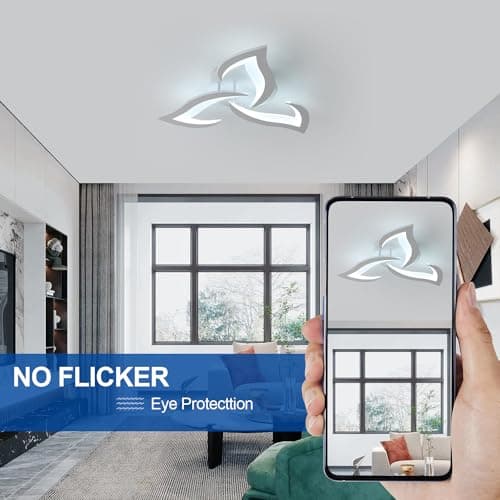 Comely Plafonnier LED, Luminaire Plafonnier 58cm 36W, Lustre Salon Moderne, Lampe de Plafond de Pétale pour Salon Chambre Cuisine Salle à Manger, Lumière Blanche Froide 6500K, Blanc