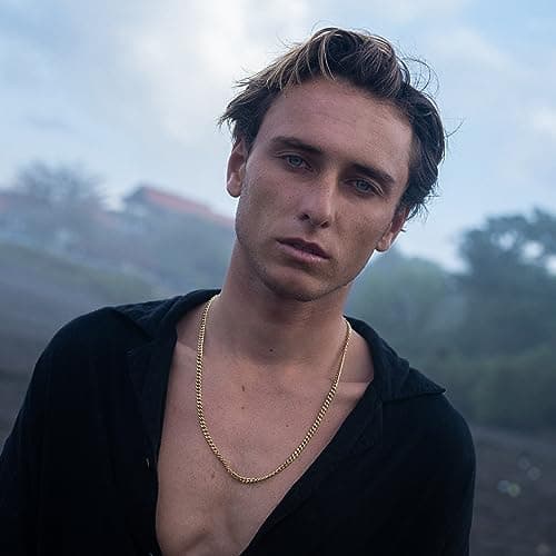 Made by Nami Collier pour Homme en Acier Inoxydable - Chaîne à Maillons en d'Or Massif de 60 cm - Chaîne pour Homme Artisanale - Cadeau pour Lui - Bijoux pour Homme (Or 4mm)