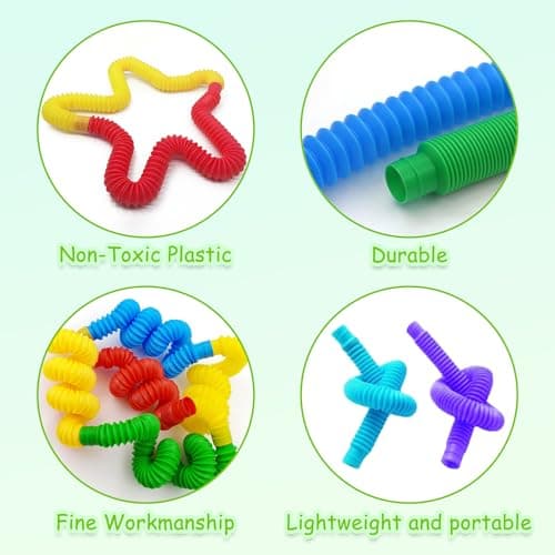 SYEYCW 15 Pièces Pop Tubes Mini Jouets Sensoriels, Jouets Sensoriels de Tuyau Extensible Anti-Stress, pour Enfants, Adultes, Personnes Souffrant d’Autisme, Soulager l'Anxiété et Le Stress, 5 Couleurs