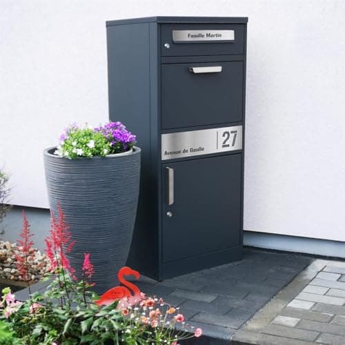 Metzler Boîte aux Lettres et à Colis avec Fente de Lettres | RAL 7016 Gris Anthracite Mat | Bispo 2
