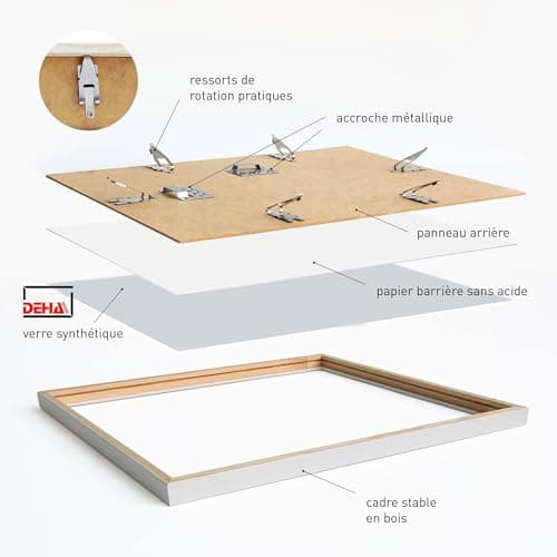 DEHA Design Cadre en bois Fontana, 30x40 cm, Blanc