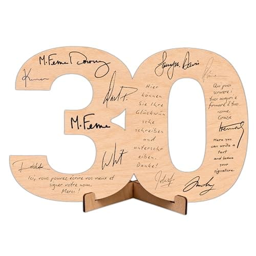 CUBIBOO ART Carte Anniversaire 30 Ans en Bois Avec support - Decoration Anniversaire 30 Ans Homme, Femme, Mariage