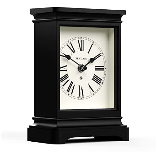 NEWGATE® Time Lord Mantel Clock - Complément Parfait pour Votre Chambre à Coucher - Bureau - Salon - Horloge Traditionnelle - Classique - Horloge de Bureau (Noir)