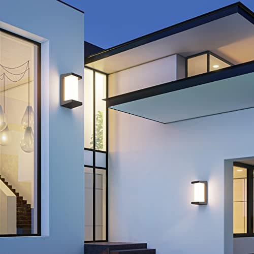 Klighten 2 Piece 24W LED Extérieur Applique Murale, 3000K, IP65 Imperméable Lampe murale, Moderne Applique Murale Rectangulaire pour l'Intérieur, l'Extérieur, le Patio et plus. anthracite
