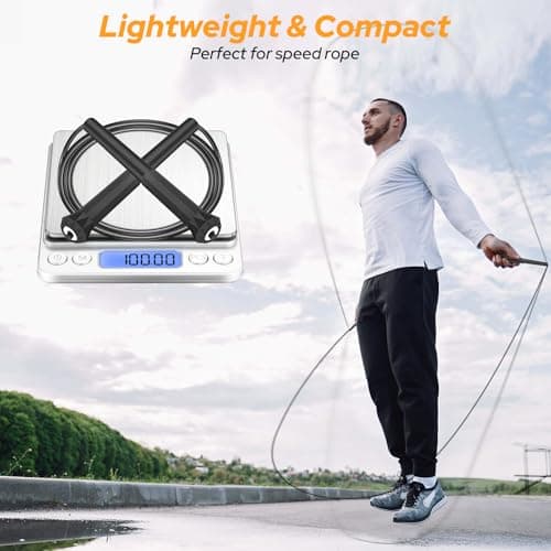 Euqvunn Corde a Sauter Sport 3 Mètres, Corde à Sauter Adulte PVC avec Sac, Corde Réglable pour Enfants, Hommes et Femmes, Entraînement Fitness sur le Pouce (Noir)