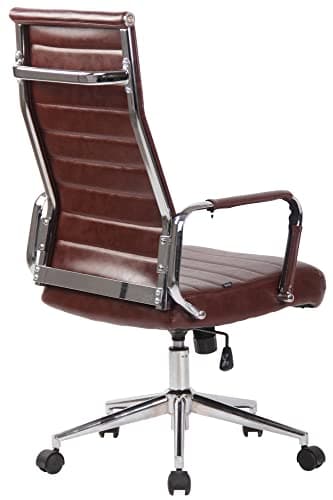 CLP Chaise De Bureau Ergonomique Kolumbus en Similicuir I Fauteuil De Bureau Réglable en Hauteur Pivotant Piètement Mécanisme A Bascule Intégré, Couleur:Bordeaux