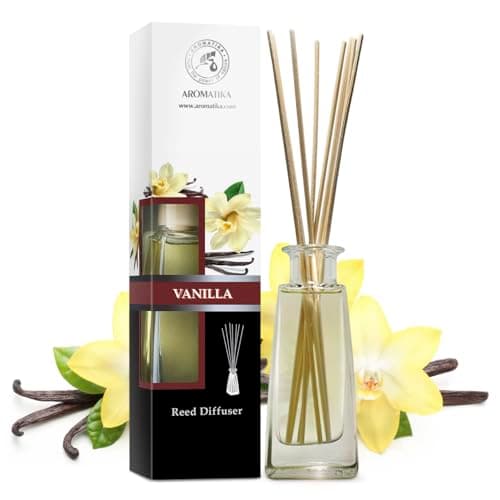 Diffuseur Parfum de Vanille 100ml - Naturel Fragrance Fraîche et Durable - Kit Diffuseur Cadeau avec 10 Bâtonnets de Bambou - Meilleur pour Aromathérapie