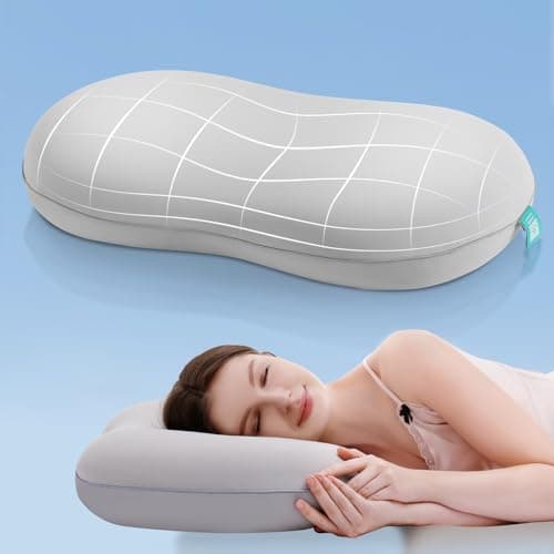 Elegear Oreiller Memoire Forme Cervical Ergonomique avec Support à Ressorts Oreiller Ergonomique Cervical Anti Ronflement Taie d'oreiller Rafraîchissante 60 x 40 x 10cm