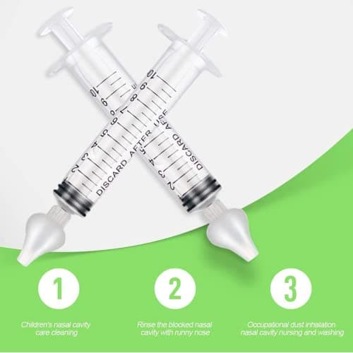 2 Pcs Nasale Bebe, Mouche-bébé, Portable Irrigateur Nasal 10ml, Irrigation Nasale, avec Embout d'Aspiration Nasale en Silicone Nettoyable Réutilisable, Sûr et Confortable