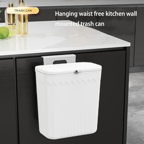 Imtrub Poubelle Suspendue avec Couvercle, Poubelle À Compost De Cuisine, Poubelles sous Évier, Comptoir, Placard en Plastique, pour Cuisine, Chambre À Coucher, Salle De Bain, Bureau, Camping-Car