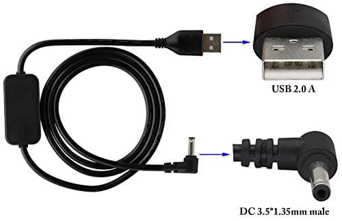 zdyCGTime USB 2.0 mâle à 90° DC3.5 * 1.35mm mâle 5v câble d'appoint coudé,adapté aux Ventilateurs,routeurs et Autres Petits équipements électroniques.(1m/1Paquet)