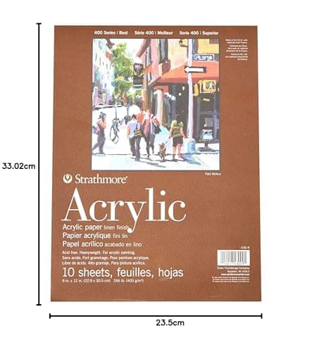 Strathmore Pro-Art-Bilderpalette Lot de 10 Feuilles de Papier Acrylique 20,3 x 30,5 cm