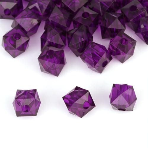 Lot de 1000 perles de verre en gros 10 mm en cristal à facettes pour perles DIY, bracelets, colliers, boucles d'oreilles et autres bijoux, violet foncé