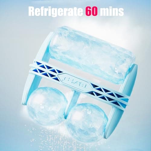 TBPHP Ice Roller Pour Massage Du visage yeux masseur Cadeau pour femme Rouleau de massage Poches (Bleu)