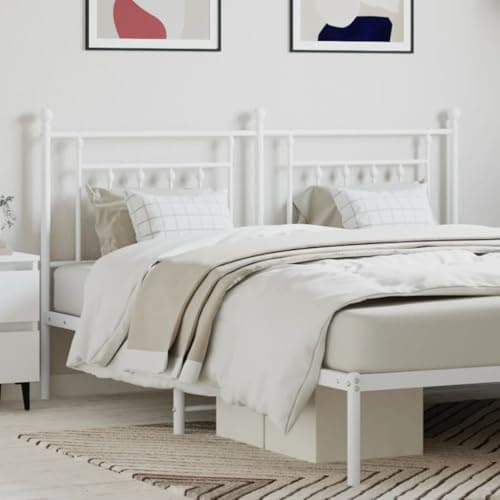 Coavain Tete de Lit 180 cm Tête de Lit Métal Blanc 187x3x97 cm