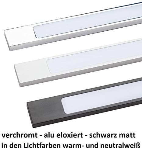 Lampe LED de salle de bain noir 450 mm luminaire de miroir éclairage applique, température de couleur : blanc newtre