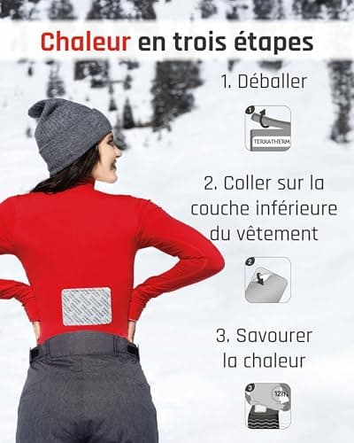 Patch chauffant dos, nuque et épaules – chaleur profondeur bienfaisante 12 h, chauffe-dos – chauffe-corps autocollant et activé par l’air – 30 pièces