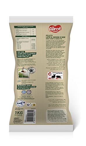 Aimé - Granulés Lapin Nain et Cochon d'Inde 1kg - Repas Complet - Apports Nutritionnels Garantis avec des Granulés Savoureux à Texture Croquante