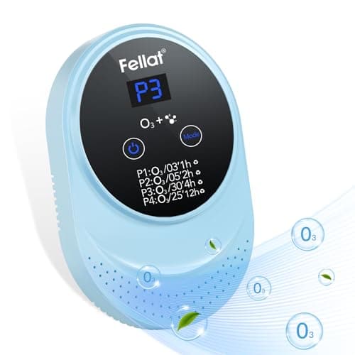 Générateur d'ozone, FELLAT 150mg/h Mini Purificateur d'Air à l'ozone avec 4 Modes, Générateur d'ozone portable pour chambre, salle de bain, animaux domestiques, formaldéhyde et odeur
