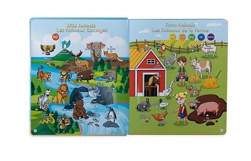 Livres Enfants Jouets éducatifs pour Enfants de 3 Ans - Jouets interactifs bilingue Anglais et français avec 12 chansons et Fonction Quiz - Livre électronique pour Enfants