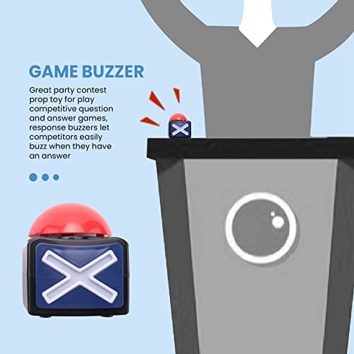 Exogio 2 Pcs Bouton de Réponse de avec lumière et Son d'alarme, Réducteur de Stress, Jouet de Décompression, Buzzer Game Show Buttons pour Quiz en Classe, Trivia Quiz Got Talent et Family Feud