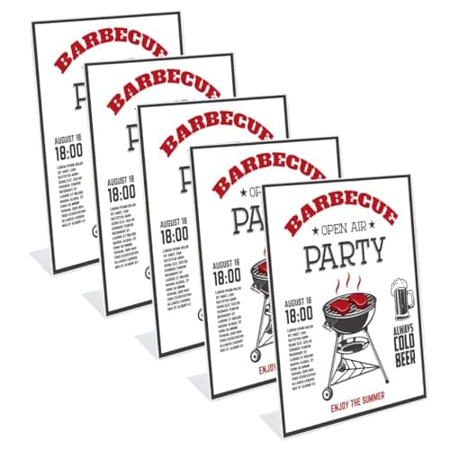 5PCS Presentoir de Table A4 en Acrylique, Porte de Menu A4 L-Standard, Support de Menu A4 en Acrylique pour Tables, Présentoir Support Plexi A4 pour Restaurant, Hôtel, école, Bureau, Conférence BUYGOO