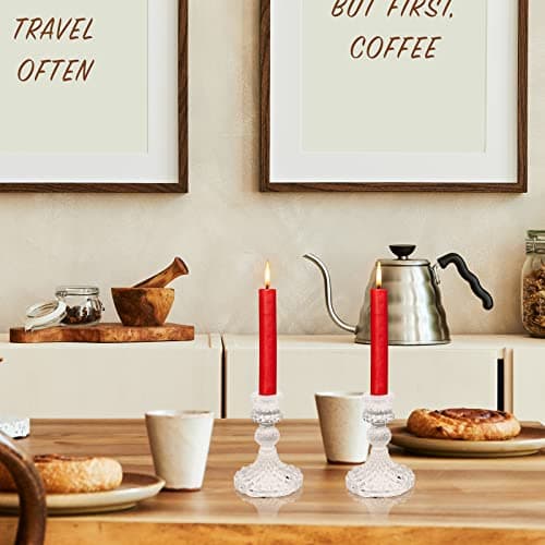 Lot de 4 bougeoirs en verre pour mariage, maison, fête, décoration
