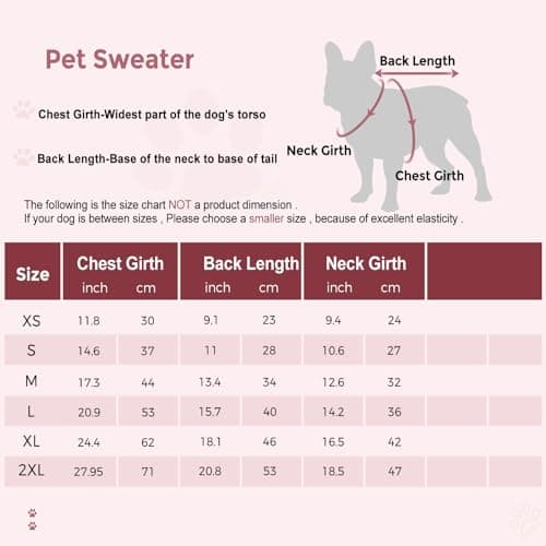 KONVINIT Pull Chien Pull pour Chien Col Roulé Tricot Chien Jumper Hiver Tricot Pullover pour de Petite,Moyenne et Grande Taille