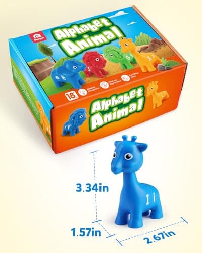 Coogam ABC Animal Alphabet Matching Game, 26PCS majuscule et minuscule, jouets sportifs fins, jouets d'apprentissage pré-scolaire pour les enfants de 2 3 4 ans