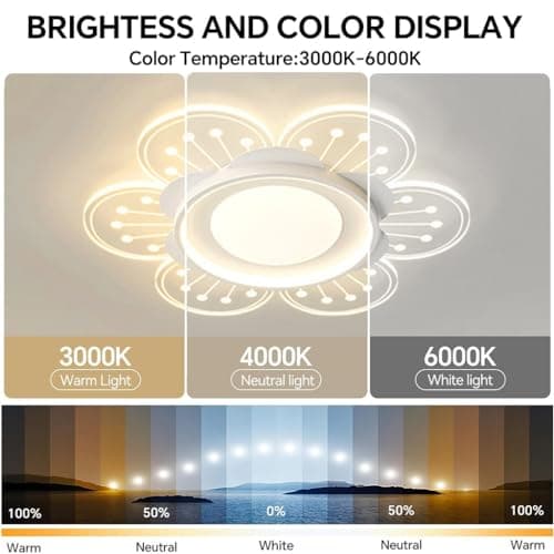 LYSDjia Plafonnier Moderne Dimmable Transparent Acrylique Fleur Design Abat-Jour Lampe de Plafond LED Éclairage pour Enfants avec Télécommande Convient pour Garçons Et Filles Chambre Chambre d'enfant