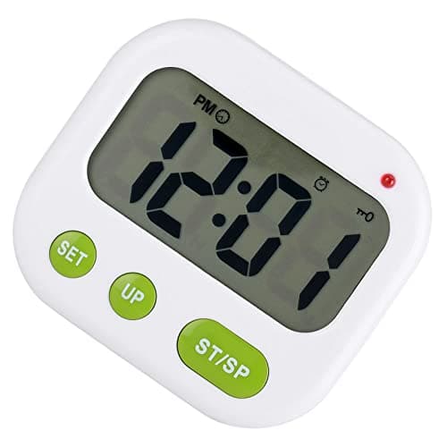 Musique/Vibration Digital LCD, Réveil à Piles Vibration Vibrationswecker Réveil Minuterie de Cuisine électronique avec Rétro-éclairage