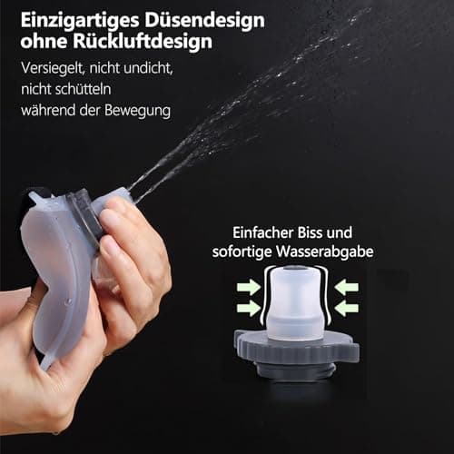 WJWSKI Gourde Running, 2PCS Flasque Running 200ml, Gourde Souffle, Gourde Run avec Bracelet en Nylon Pour les Activités de Plein Air Courtes Comme le Jogging, le Vélo et l'alpinisme(Blanc)