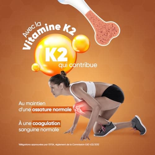 Vitamine D3 K2 MK-7 98% ALL-TRANS Vegan - 240 Micro Comprimés - 1 Comprimé / 2 Jours - Pour Os, Muscles & Système Immunitaire, Vitamine D3 4000 iu + Vitamine K2 MK7, Cholécalciférol + Ménaquinone