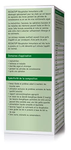 RECOACTIV Recovery Immunitaire pour Chats, 1 x 280 ML, Alimentation diététique complète hautement calorique en Cas de dénutrition et de Convalescence Ainsi pour la Prise de Poids