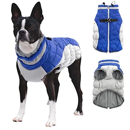 CITÉTOILE Manteau Chien, Manteau pour Petit Chien avec Harnais, Manteau d'hiver pour Chiens Imperméable et Coupe-Vent, Réfléchissant Vetement Chien pour l'hiver pour Teckel, Bouledogue,Chihuahua