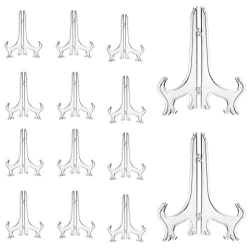 30 pièces chevalets en Plastique Clair Plastique Chevalets Présentoir Chevalet Piédestal Décorative Chevalet d'assiette Supports pour support de bol de présentation plaque de cadre photo Cuvette