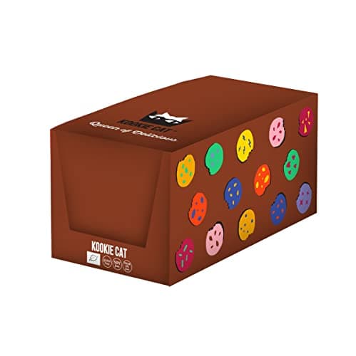 Kookie Cat Cocoa Nibs & Noyer Individuel - Biscuits végétaliens emballés individuellement, sans gluten, sans soja, bio, noix de cajou et avoine-12 X 50g Multipack