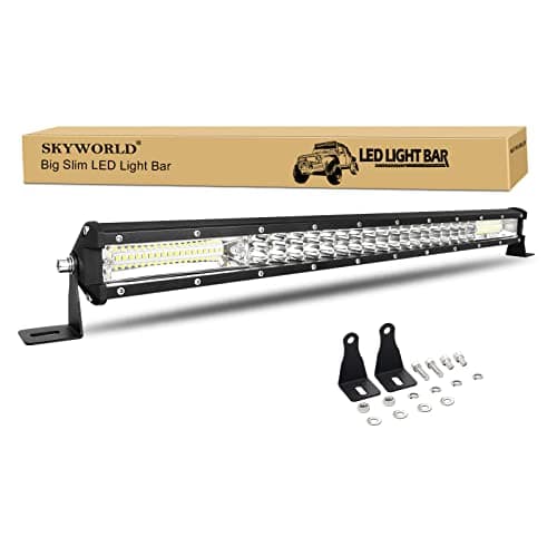 SKYWORLD Mince Phare de Travail Barre LED 61cm 216W Projecteur LED Voiture 7D Rampe Feux de antibrouillard Barre Lumineuse LED pour 4x4 Camion Tracteur Offroad Véhicules Atvs Utvs