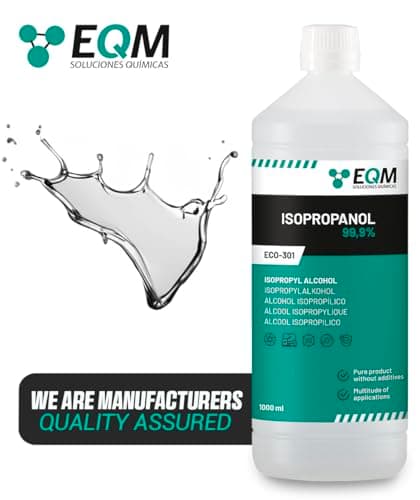 EQM - ECO-301 - Alcool Isopropylique Pur à 99,9% - 1L - Nettoyage de composants électroniques, objectifs et écrans - Nettoyage des résines d'impression 3D