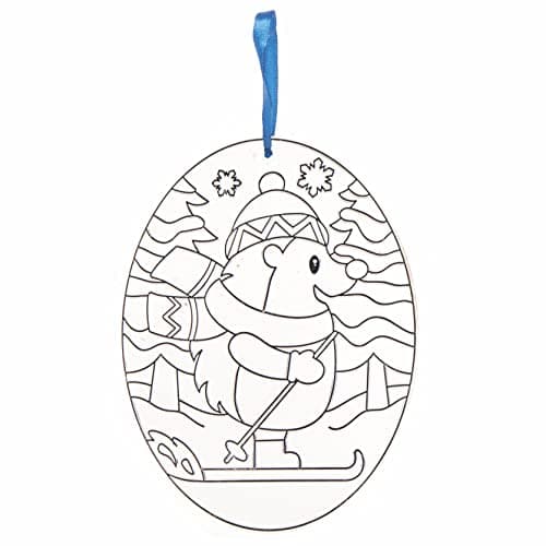 Baker Ross FC289 Attrape Soleil Enfant motif Hiver et Foret - Lot de 6, Décoration Loisirs Créatifs Enfants, Loisirs Créatifs Vitrail, Activites Manuelles pour Enfants