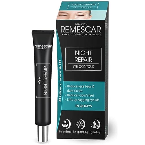 Remescar Crème de Nuit Régénératrice Pour le Contour des Yeux 20ml - Réduire les Rides, les Cernes, les Poches & les Pattes d'Oie - Crème de Nuit Pour les Paupières Relâchées - Soin de Nuit Réparateur