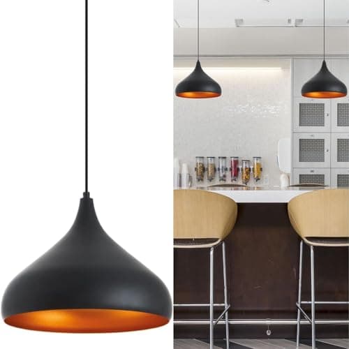 EXO lighting - suspension luminaire noir KAM H 100 cm - luminaires intérieur suspension - IP20 E27 - suspension cuisine - abat jour suspension - lustre noir pour la cuisine, salon et chambre coucher
