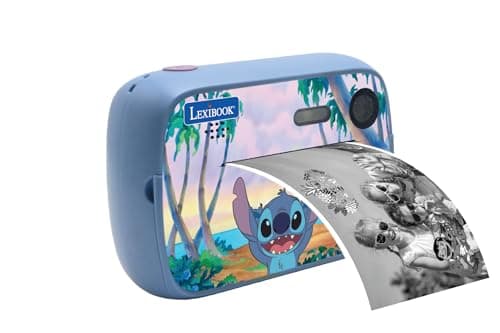 Lexibook, Disney Stitch, Appareil Photo StarCAM Print avec imprimante instantanée, Fonctions Photo et vidéo, Carte Micro-SD 32Go et kit de Personnalisation des Photos Inclus, DJ150D