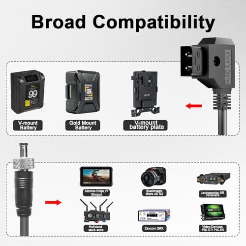 Alvin's Cables Verrouillage DC à D-Tap Câble d'alimentation pour Atomos Moniteur appareils vidéo PIX-E7 PIX-E5 7 Écran Tactile Hollyland Mars 400s 50CM